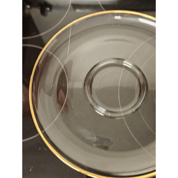 Vintage Toscany Round Serving Tray W/ Dip Bowl 24 Karat Gold Rim Costa D'oro - Picture 5 of 10